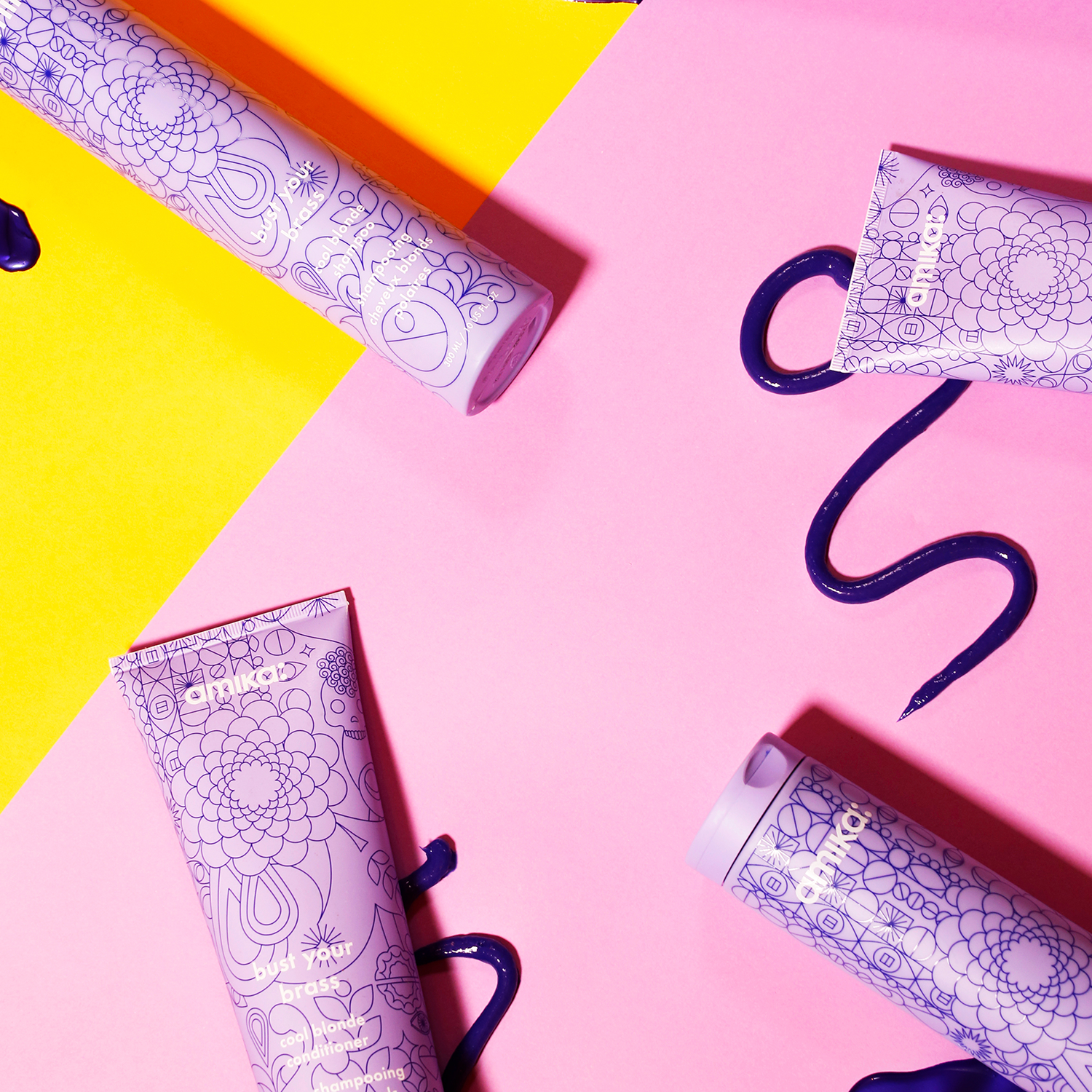 bust your brass cool blonde shampoo purple | amika